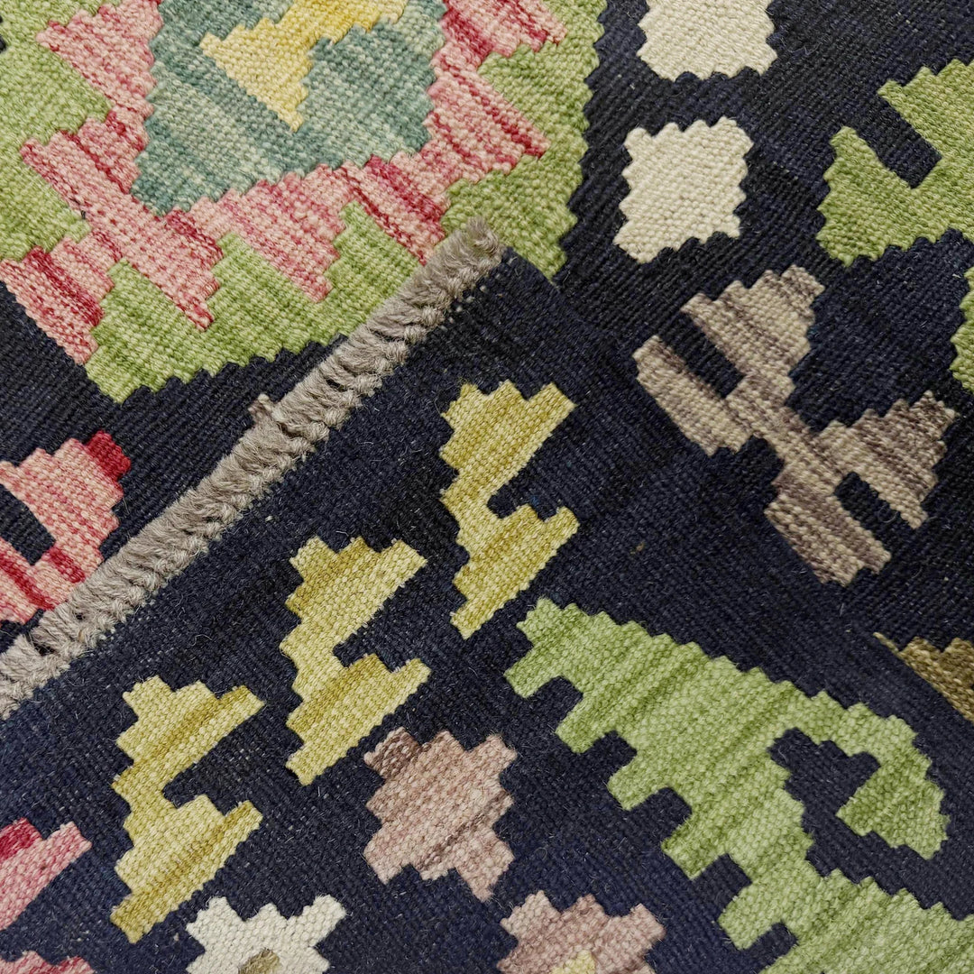 Afghan Vegetable Kilim Rug 6' 8" x 9' 6" Flat-Weave | No. AL471101