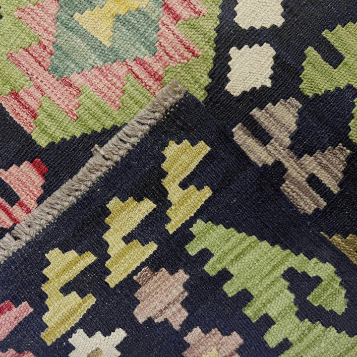 Afghan Vegetable Kilim Rug 6' 8" x 9' 6" Flat-Weave | No. AL471101