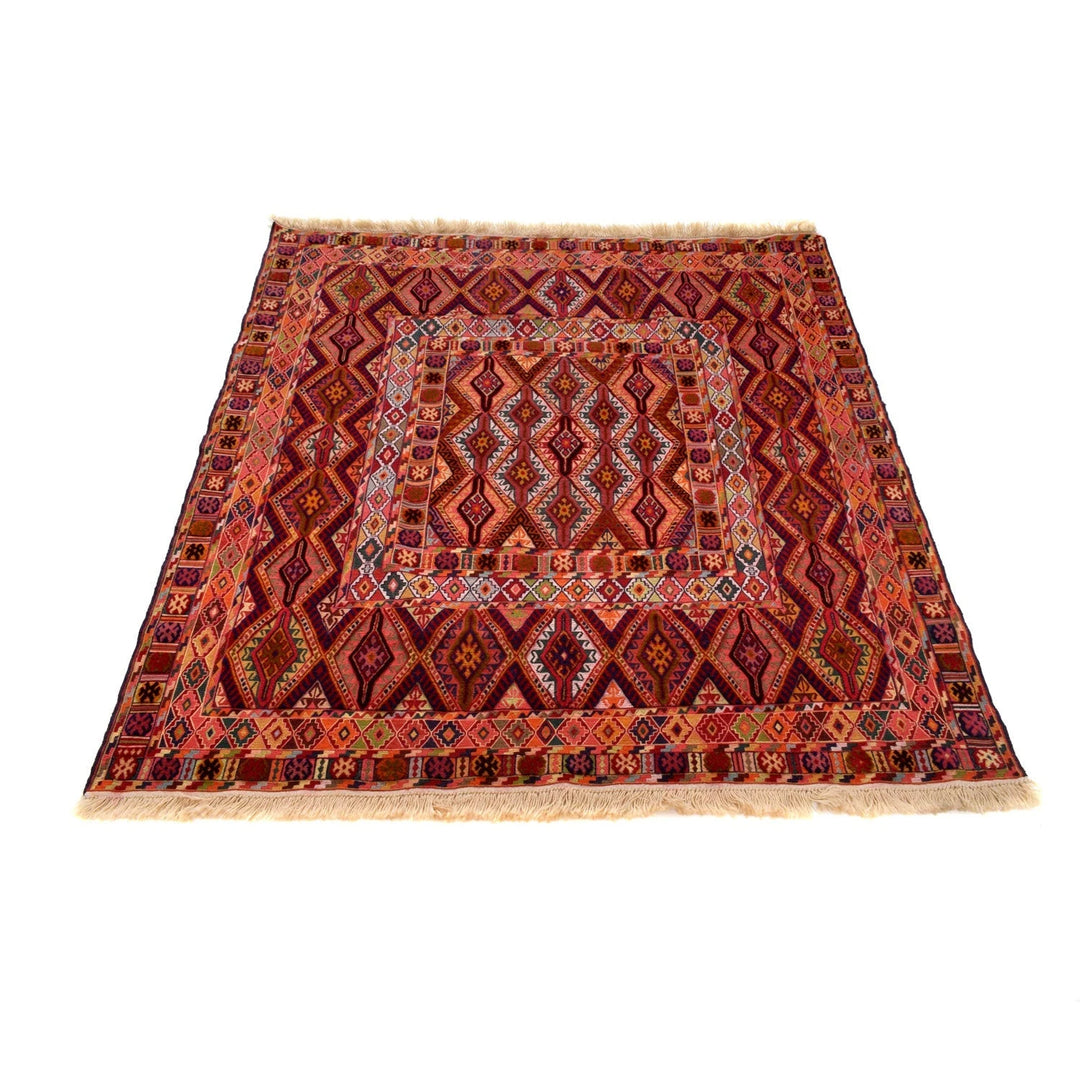 Afghan Kilim Rug 4' 9" x 5' 5" Flat-Weave | No. AL47168