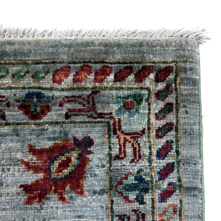 Blue Afghan Sultani Rug 5' 8" x 8' 0" Hand-Knotted | No. AL47171