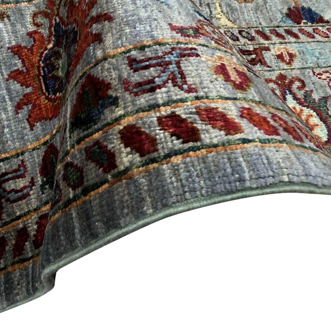 Blue Afghan Sultani Rug 5' 8" x 8' 0" Hand-Knotted | No. AL47171