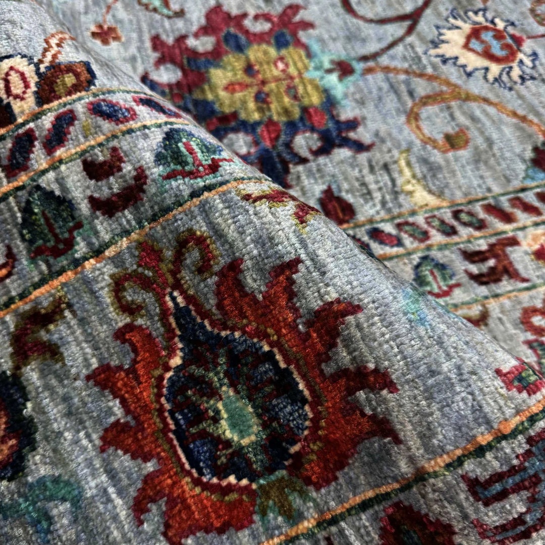 Blue Afghan Sultani Rug 5' 8" x 8' 0" Hand-Knotted | No. AL47171