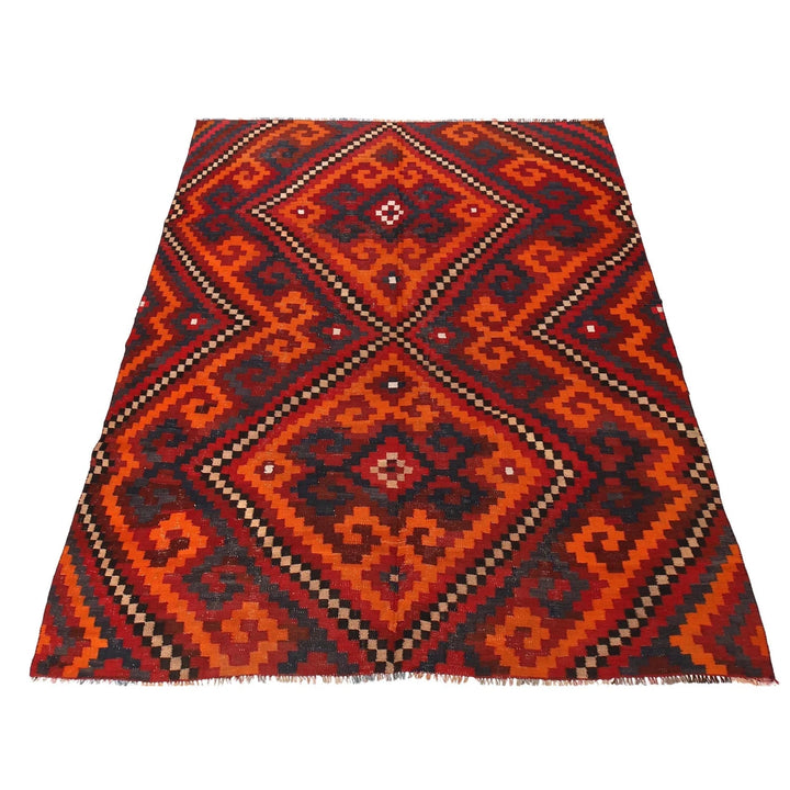 Afghan Kilim Rug 7' 2" x 9' 11" Flat-Weave | No. AL47214