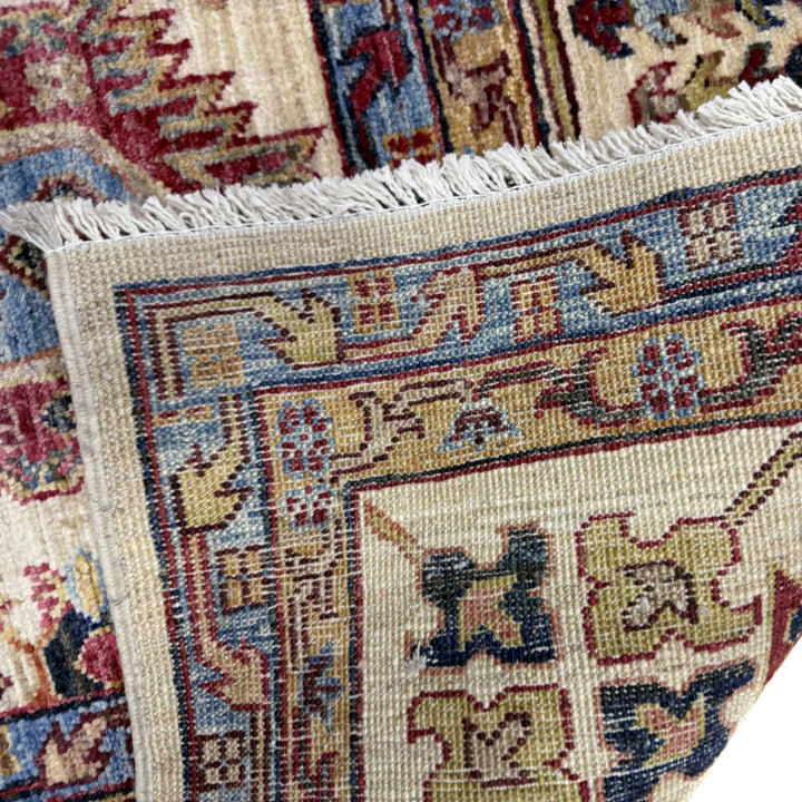 Beige Afghan Waziri Rug 6' 8" x 9' 5" Hand-Knotted | No. AL47215