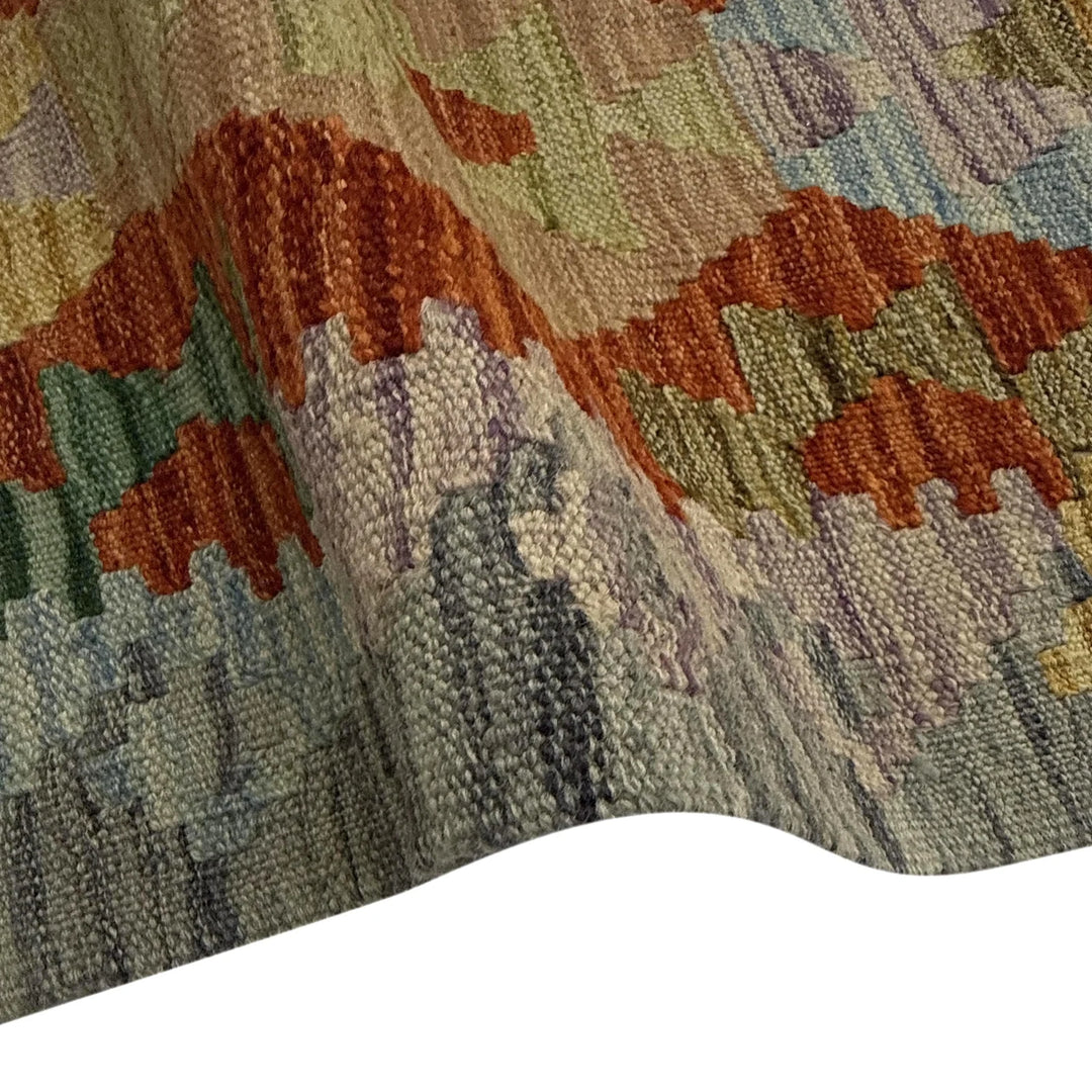 Afghan Vegetable Kilim Rug 5'7" x 8'0" Flat-Weave | No. AL472575