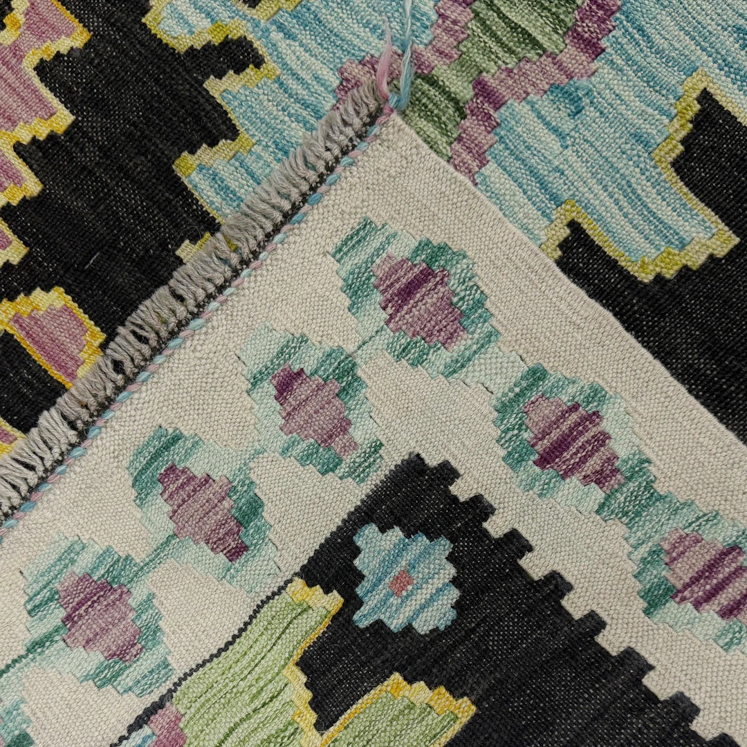 Afghan Vegetable Kilim Rug 6' 8" x 9' 9" Flat-Weave | No. AL473398