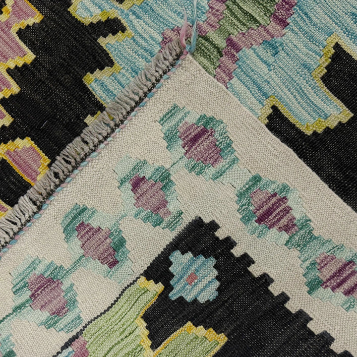 Afghan Vegetable Kilim Rug 6' 8" x 9' 9" Flat-Weave | No. AL473398