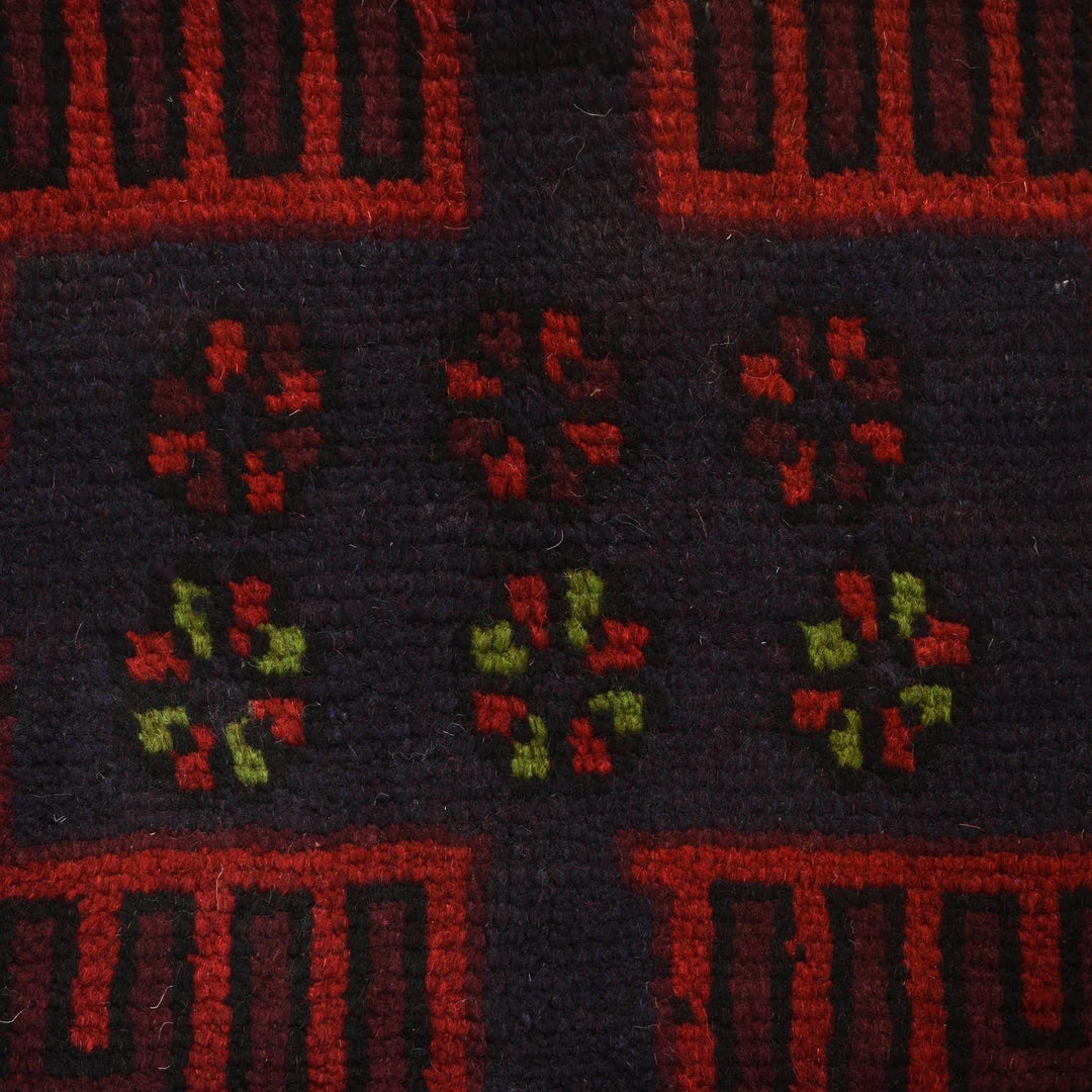 Afghan Baluchi Rug 3' 11" x 6' 5" Hand-Knotted | No. AL47351