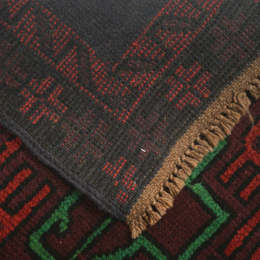 Afghan Baluchi Rug 3' 11" x 6' 5" Hand-Knotted | No. AL47351