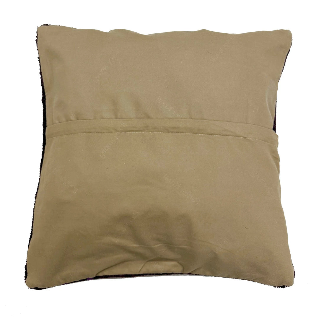 Purple Afghan Overdye Cushion Cover 1' 5" x 1' 5" Hand-Knotted | No. AL474140