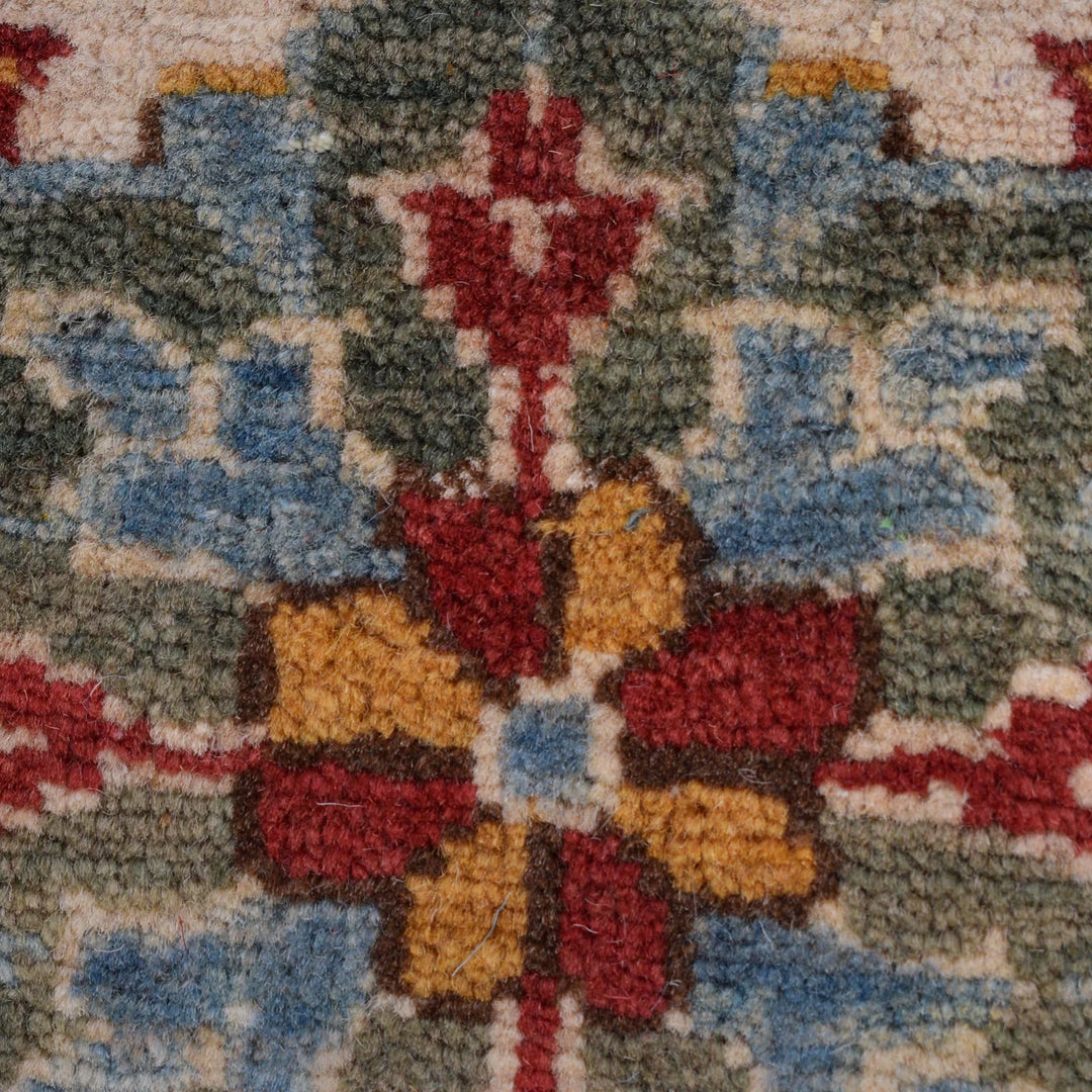 Blue Afghan Kazak Rug 6' 7" x 9' 3" Hand-Knotted | No. AL47435