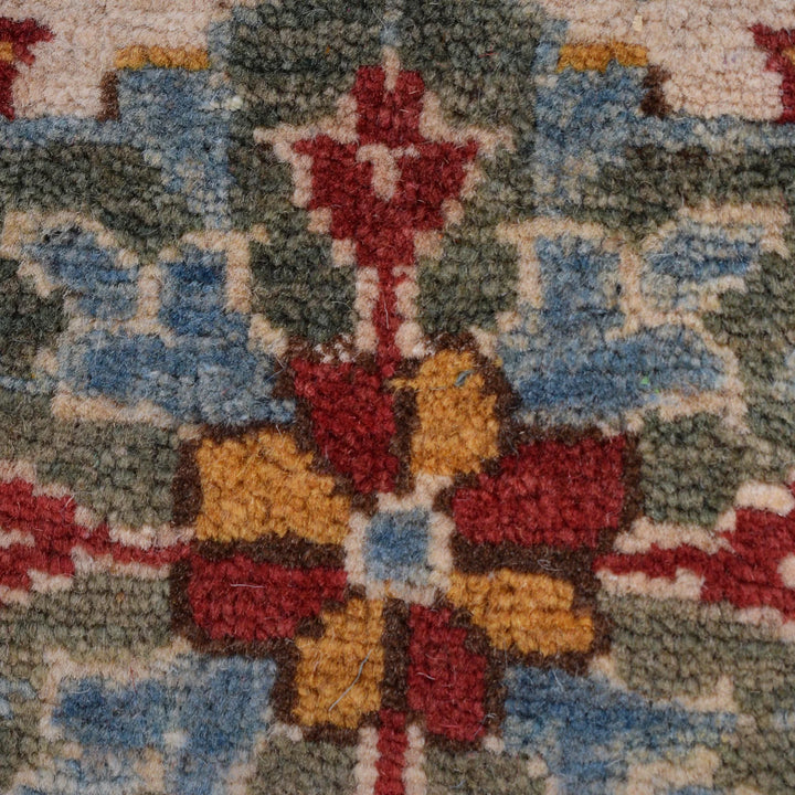 Blue Afghan Kazak Rug 6' 7" x 9' 3" Hand-Knotted | No. AL47435