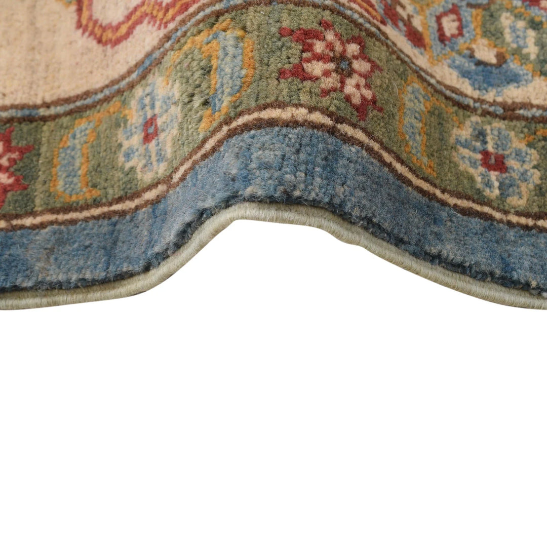 Blue Afghan Kazak Rug 6' 7" x 9' 3" Hand-Knotted | No. AL47435
