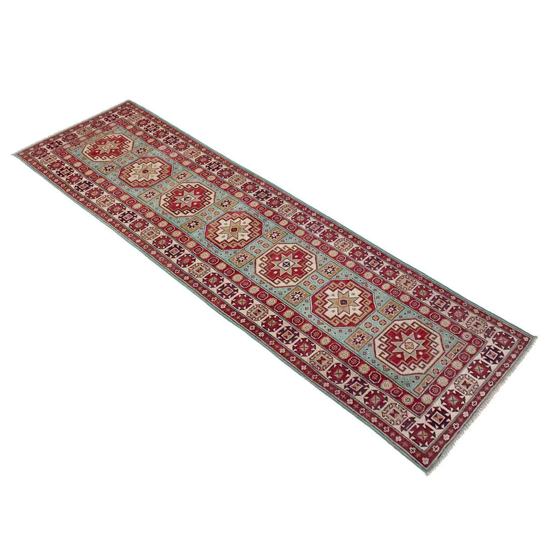 Gray Afghan Kazak Rug 2' 7" x 9' 9" Hand-Knotted | No. AL47451
