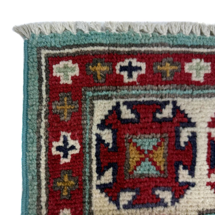 Gray Afghan Kazak Rug 2' 7" x 9' 9" Hand-Knotted | No. AL47451