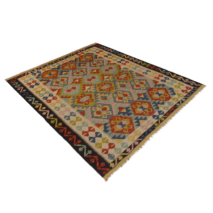 Afghan Kilim Rug 5' 3" x 6' 7" Flat-Weave | No. AL47485