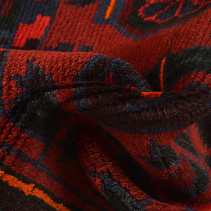 Red Afghan Prayer Rug 2' 9" x 4' 6" Hand-Knotted | No. AL47500