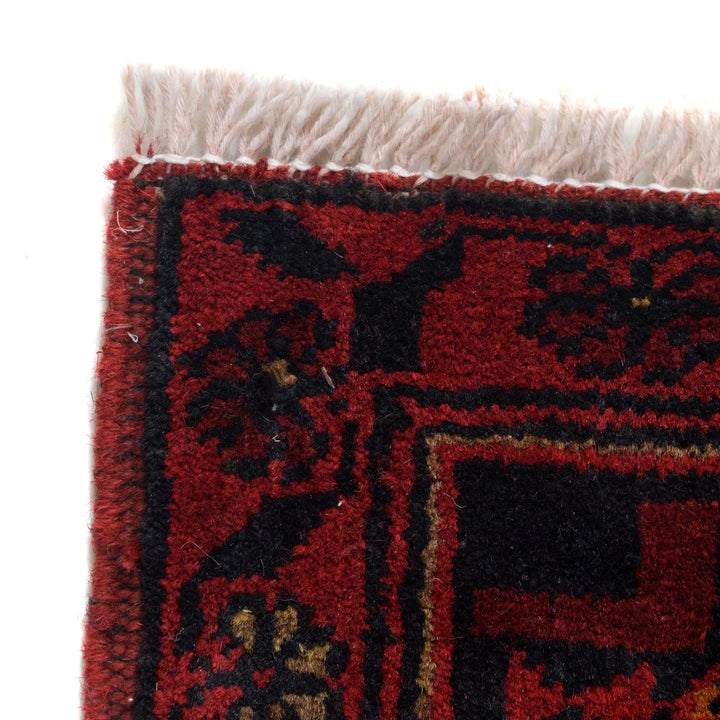 Red Afghan Khal Mohammadi Rug 3' 2" x 4' 10" Hand-Knotted | No. AL47511