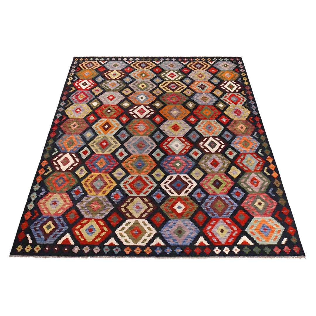Afghan Kilim Rug 8' 6" x 9' 10" Flat-Weave | No. AL47525