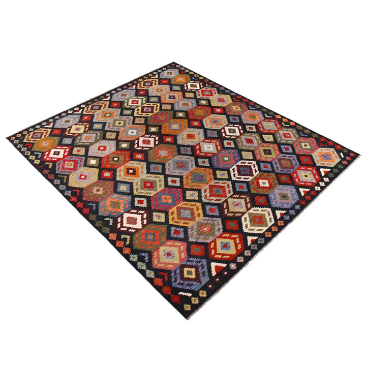 Afghan Kilim Rug 8' 6" x 9' 10" Flat-Weave | No. AL47525