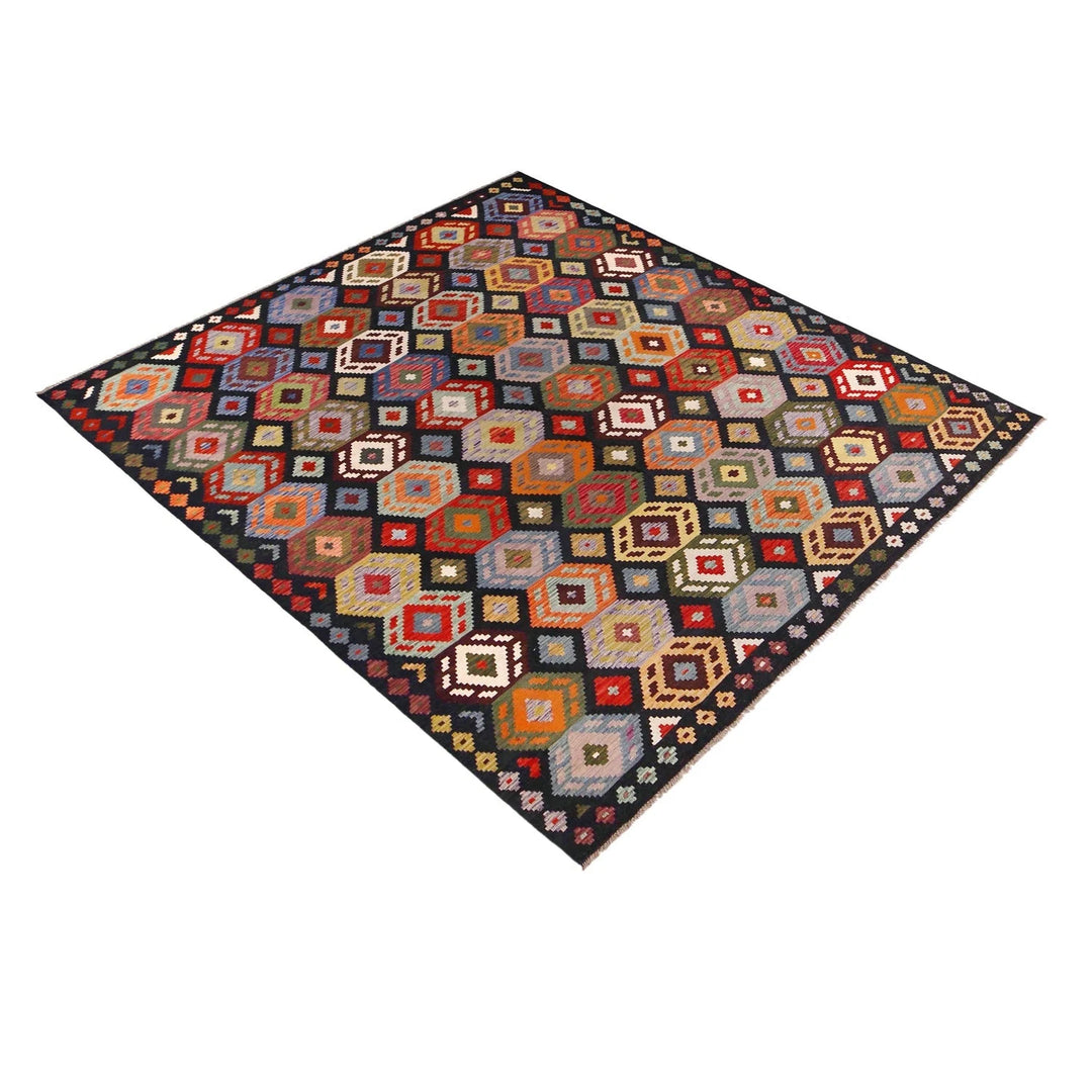 Afghan Kilim Rug 8' 6" x 9' 10" Flat-Weave | No. AL47525