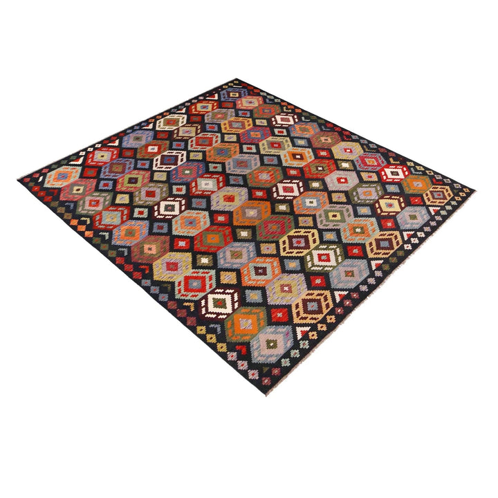 Afghan Kilim Rug 8' 6" x 9' 10" Flat-Weave | No. AL47525