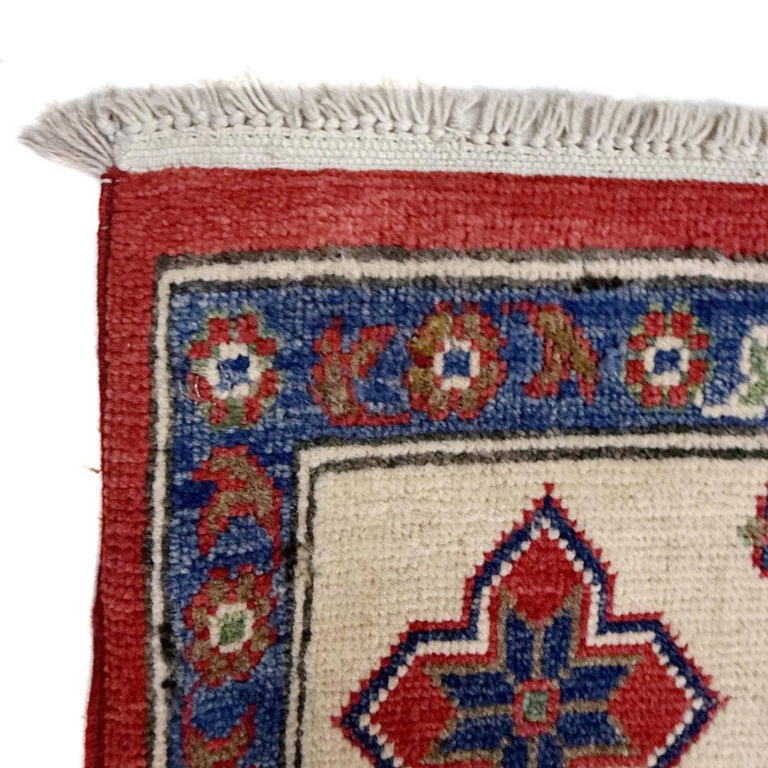 Red Afghan Kazak Rug 6'7" x 10'0" Hand-Knotted | No. AL47579