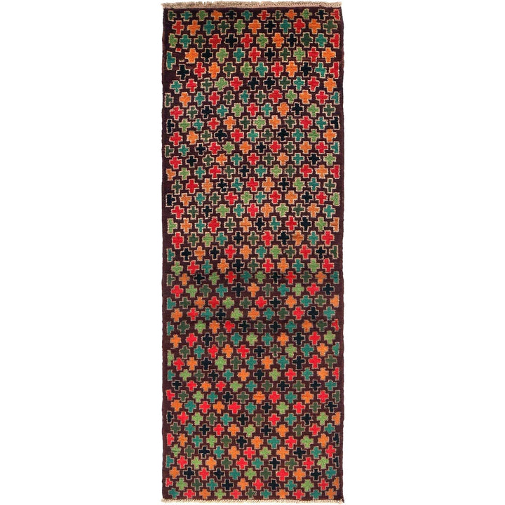 Afghan Baluchi Rug 2' 2" x 6' 7" Hand-Knotted | No. AL47587