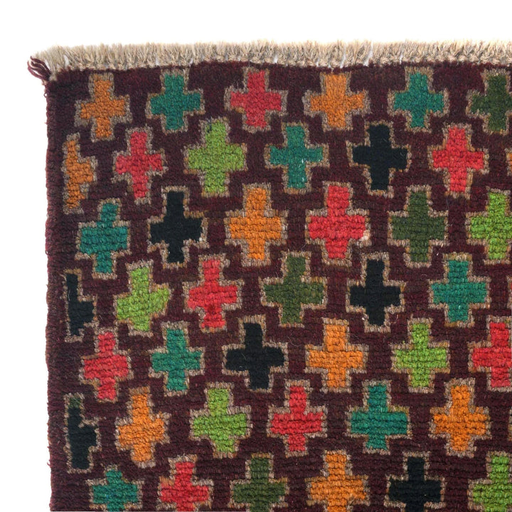 Afghan Baluchi Rug 2' 2" x 6' 7" Hand-Knotted | No. AL47587
