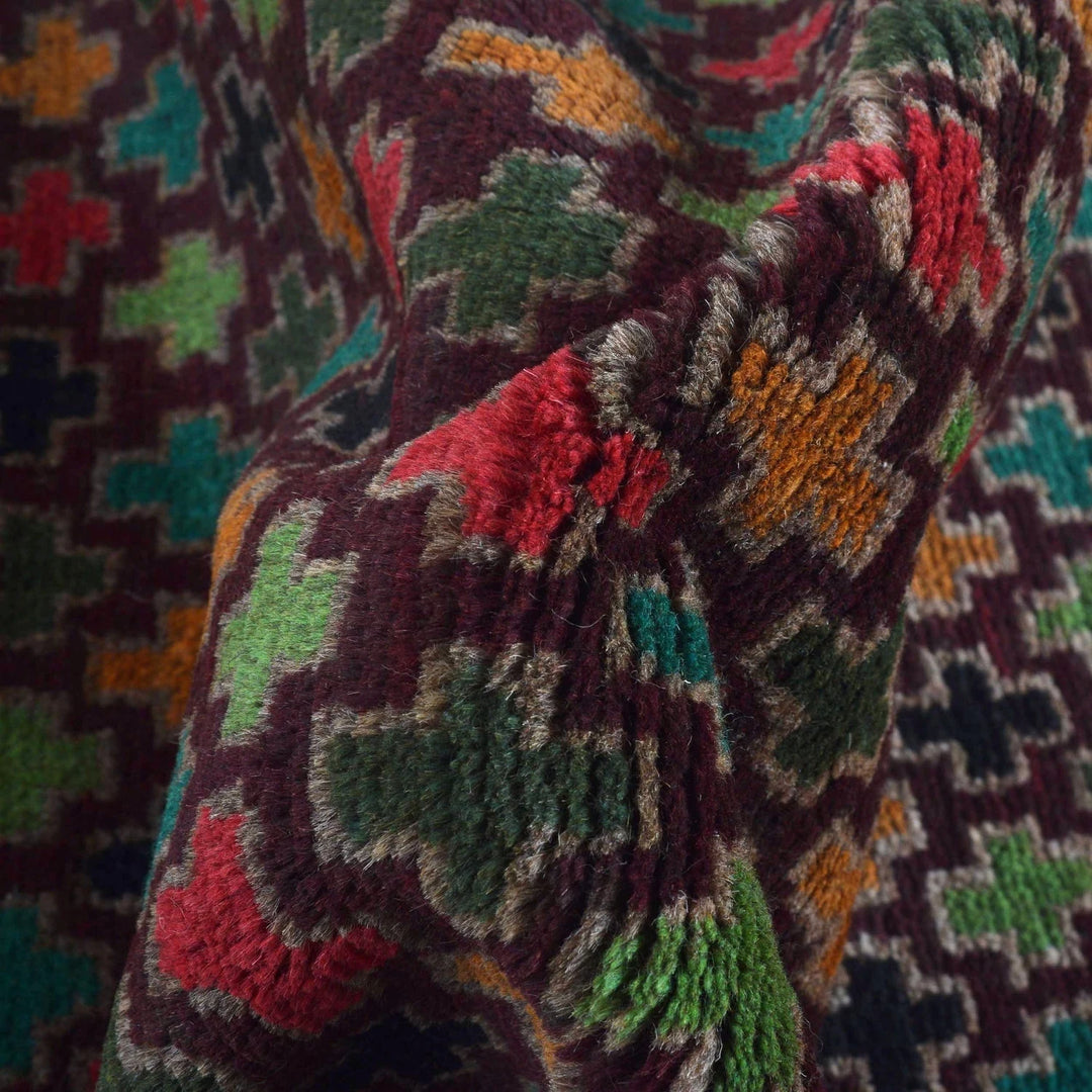 Afghan Baluchi Rug 2' 2" x 6' 7" Hand-Knotted | No. AL47587
