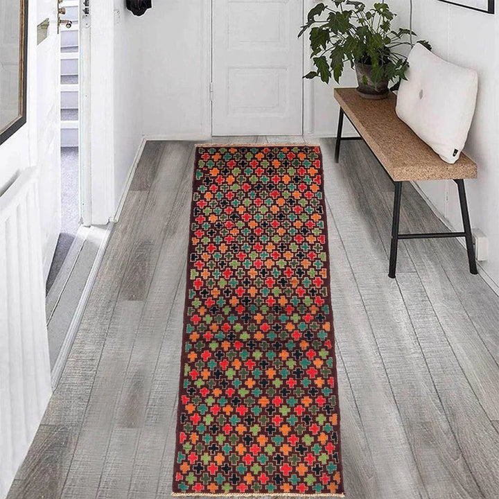 Afghan Baluchi Rug 2' 2" x 6' 7" Hand-Knotted | No. AL47587
