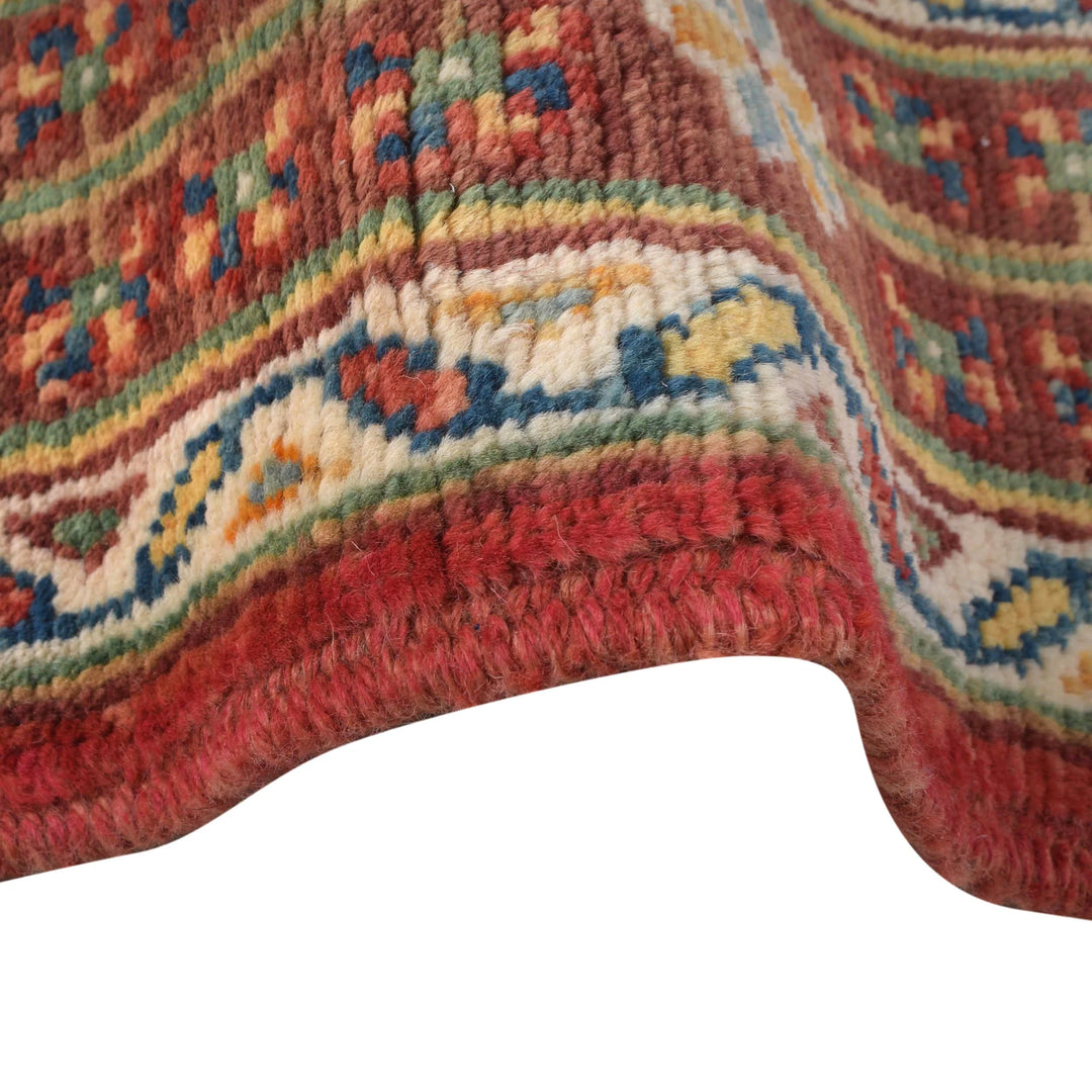 Red Afghan Shirazi Design Rug 5' 7" x 7' 7" Hand-Knotted | No. AL47596