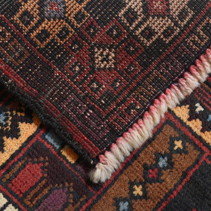 Afghan Baluchi Rug 3' 4" x 4' 10" Hand-Knotted | No. AL47672
