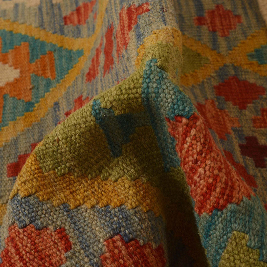 Afghan Chobi Kilim Rug 2' 7" x 3' 10" Flat-Weave | No. AL47683