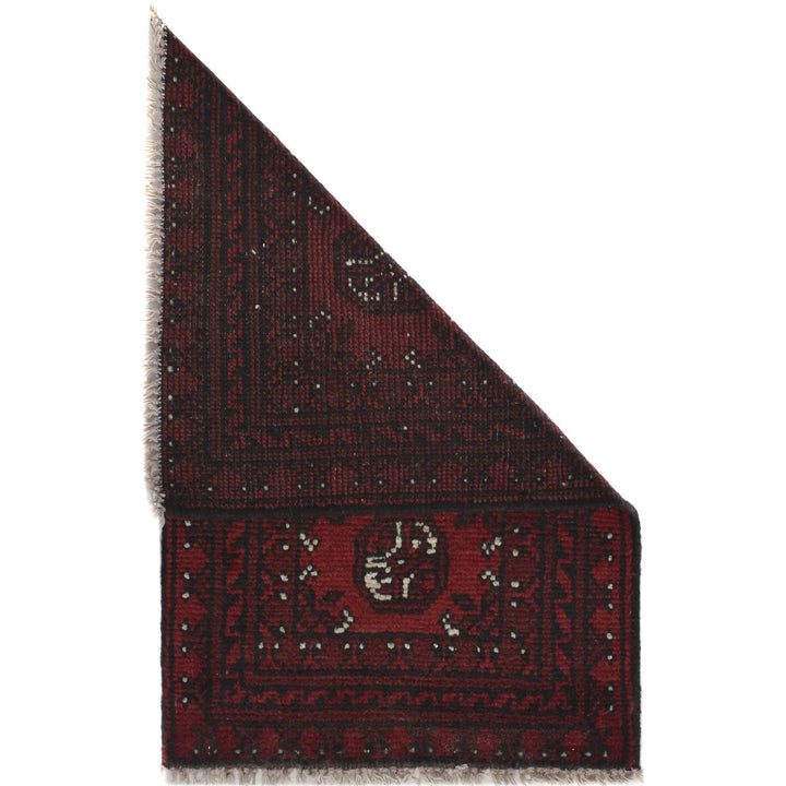 Red Afghan Oriental Doormat 1' 6" x 2' 4" Hand-Knotted | No. AL47685