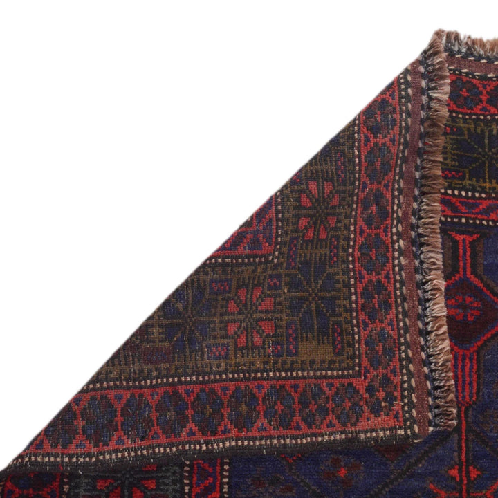 Blue Afghan Baluchi Rug 3' 0" x 4' 10" Hand-Knotted | No. AL47698