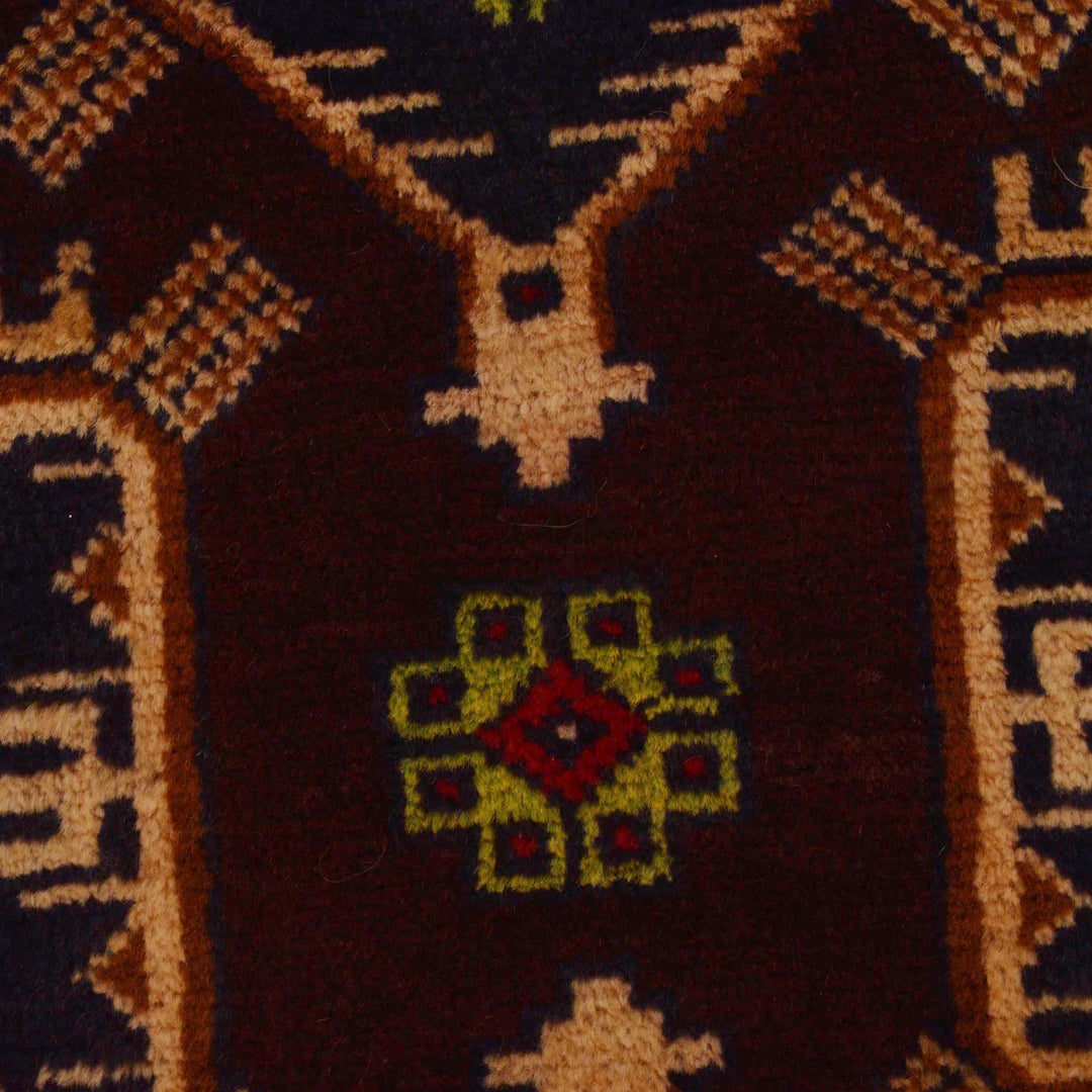 Afghan Baluchi Rug 3' 7" x 5' 9" Hand-Knotted | No. AL47746