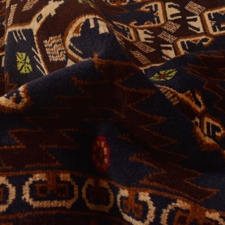 Afghan Baluchi Rug 3' 7" x 5' 9" Hand-Knotted | No. AL47746