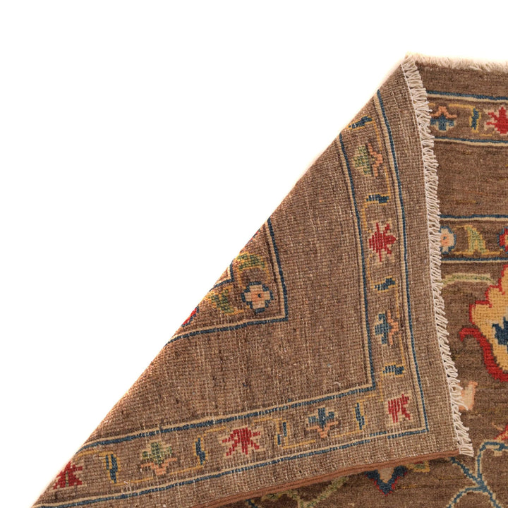 Brown Afghan Sultani Rug 3' 11" x 5' 8" Hand-Knotted | No. AL47754