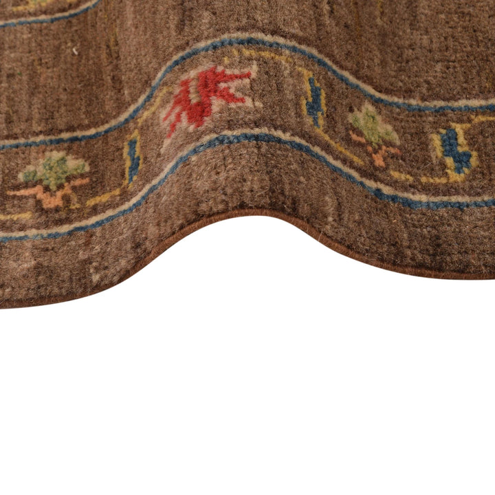 Brown Afghan Sultani Rug 3' 11" x 5' 8" Hand-Knotted | No. AL47754