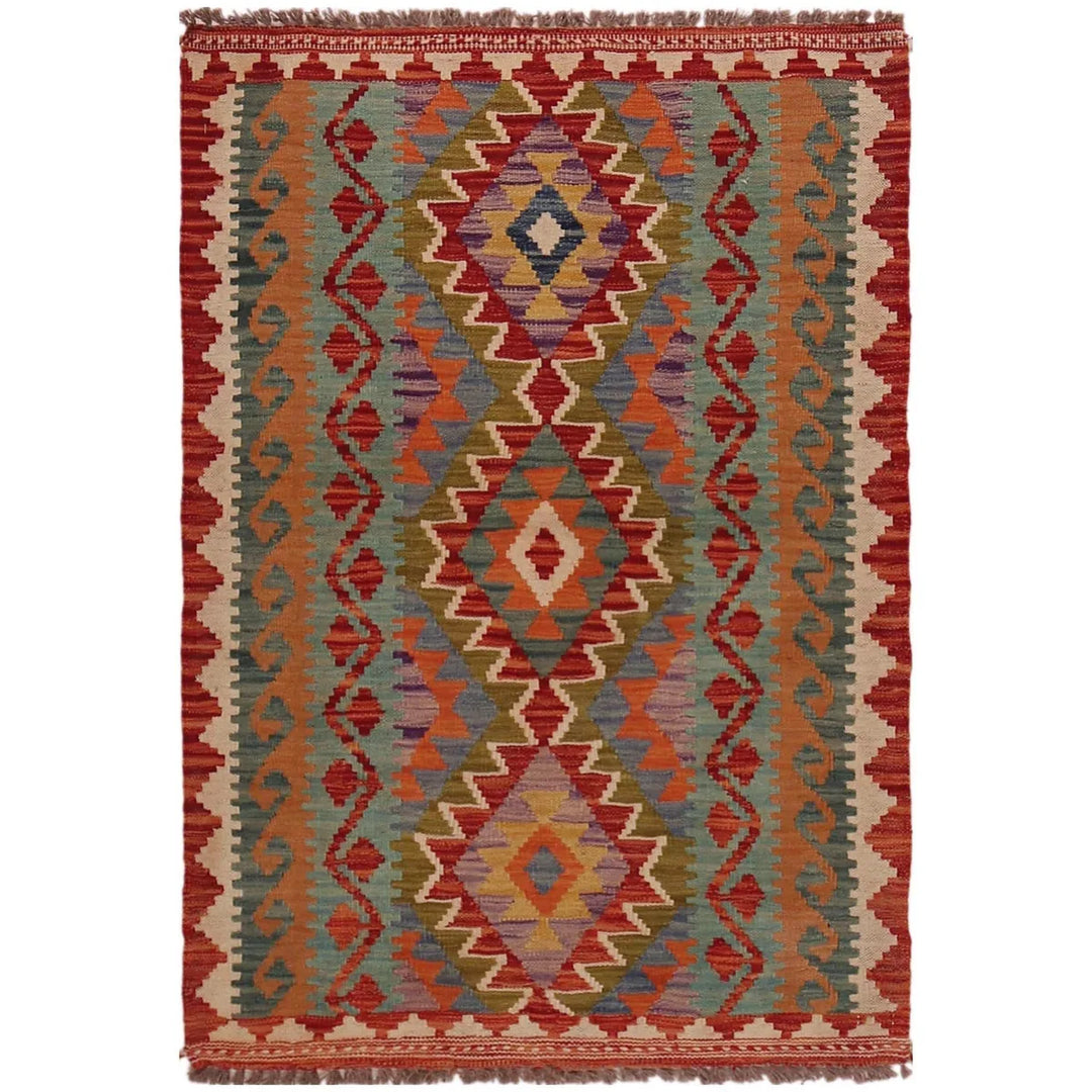Afghan Kilim Rug 2' 11" x 4' 4" Flat-Weave | No. AL47757