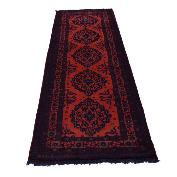 Red Afghan Khal Mohammadi Rug 2' 7" x 8' 5" Hand-Knotted | No. AL47806