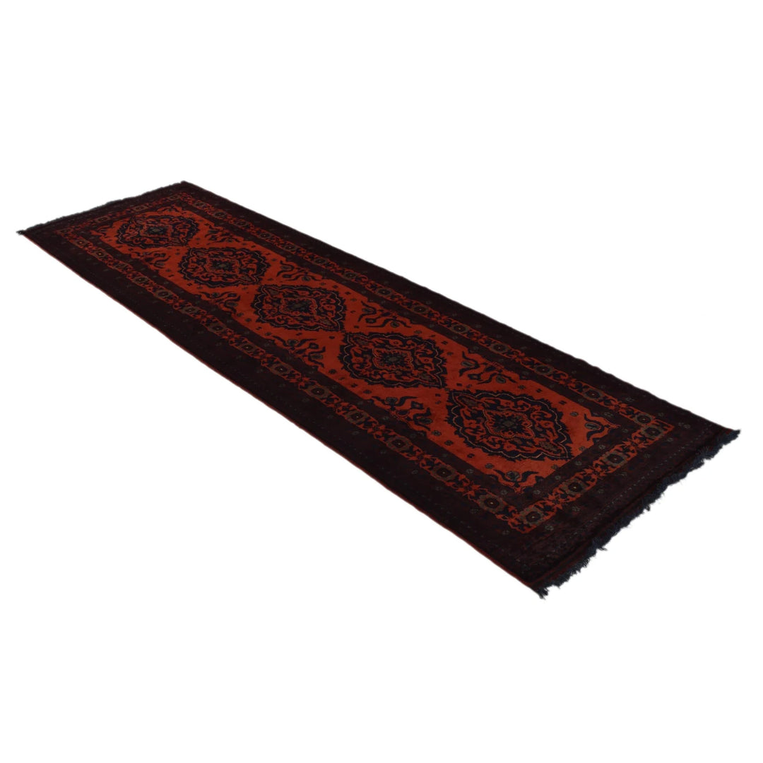 Red Afghan Khal Mohammadi Rug 2' 7" x 8' 5" Hand-Knotted | No. AL47806