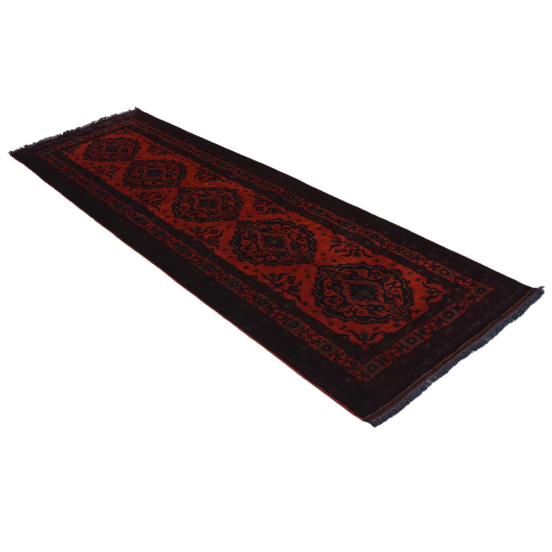 Red Afghan Khal Mohammadi Rug 2' 7" x 8' 5" Hand-Knotted | No. AL47806
