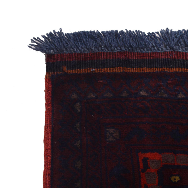 Red Afghan Khal Mohammadi Rug 2' 7" x 8' 5" Hand-Knotted | No. AL47806