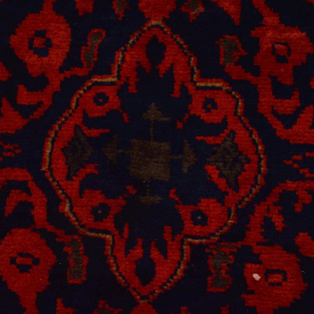 Red Afghan Khal Mohammadi Rug 2' 7" x 8' 5" Hand-Knotted | No. AL47806