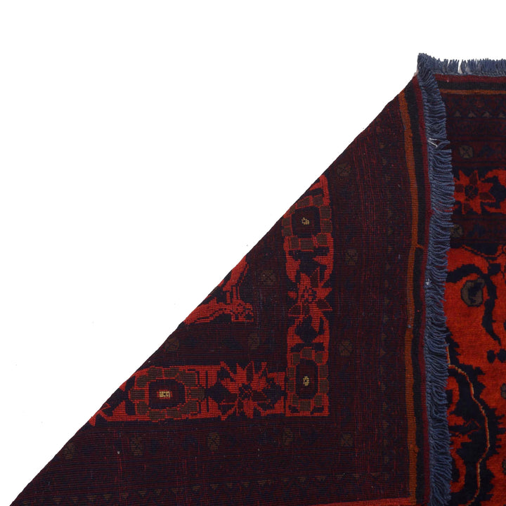 Red Afghan Khal Mohammadi Rug 2' 7" x 8' 5" Hand-Knotted | No. AL47806