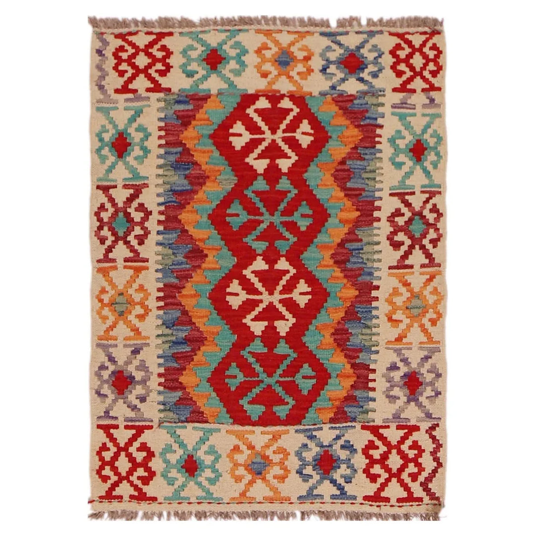 Afghan Kilim Rug 2' 3" x 3' 1" Flat-Weave | No. AL47818
