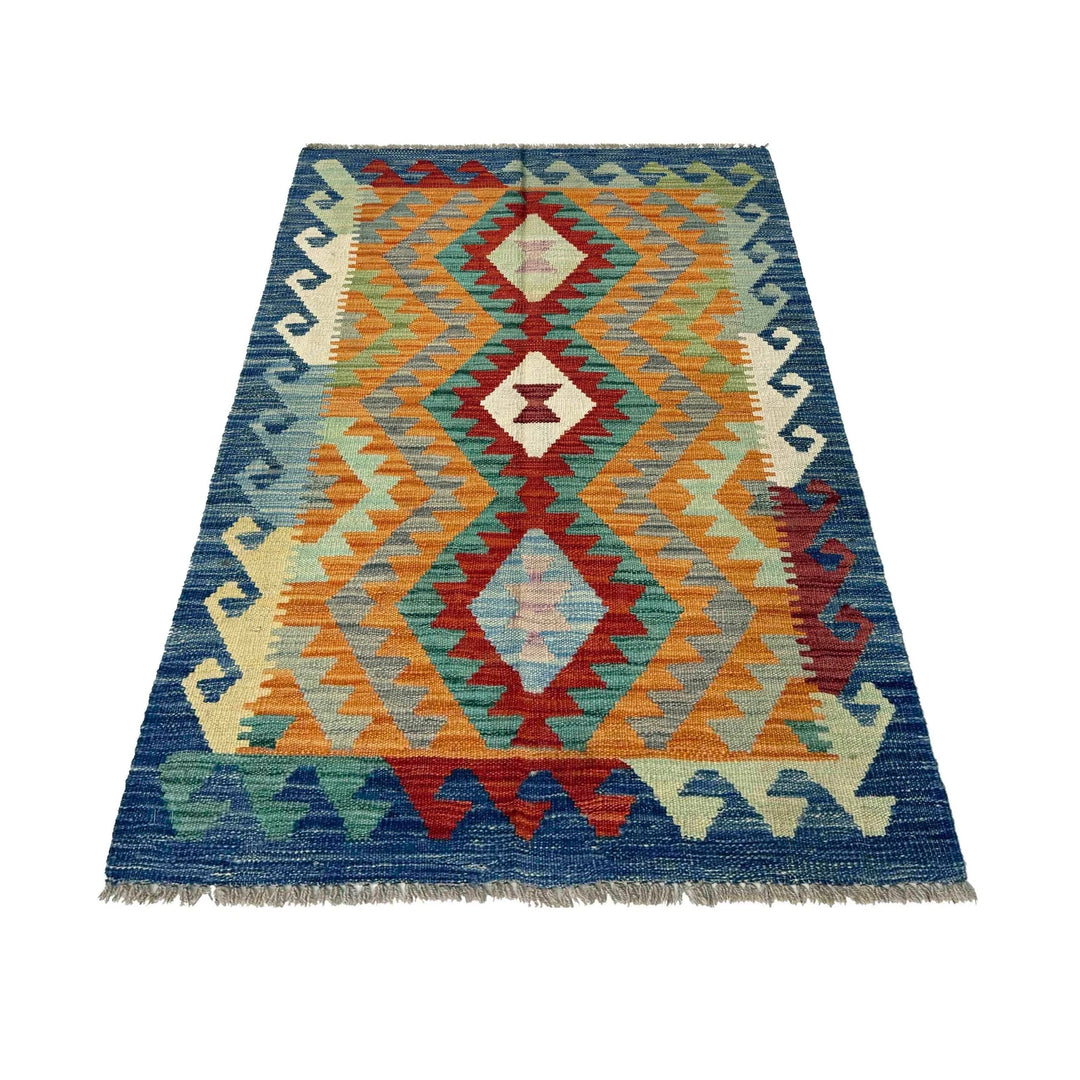 Afghan Vegetable Kilim Rug 2' 6" x 4' 1" Flat-Weave | No. AL478936