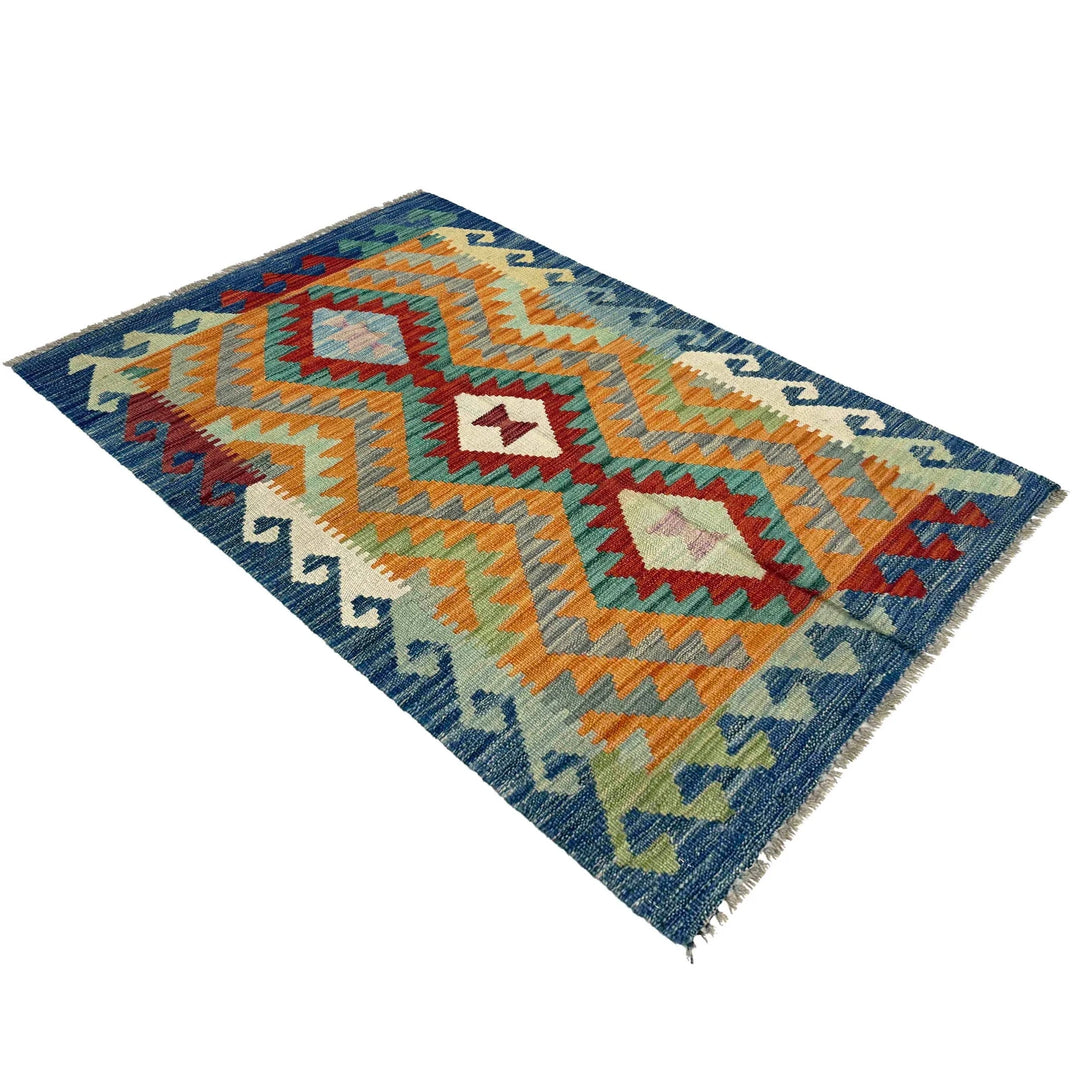 Afghan Vegetable Kilim Rug 2' 6" x 4' 1" Flat-Weave | No. AL478936